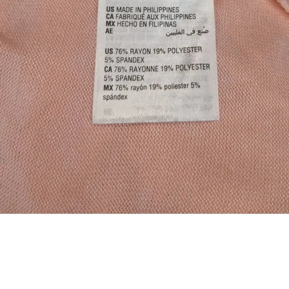 Style & Co Sweater Colorful Striped Trim Top Frosted Rose 0X‎ Stylish Crewneck